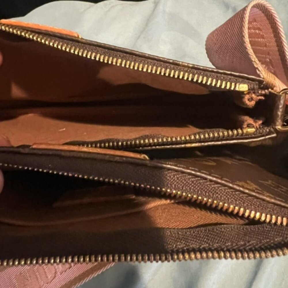 Louis Vuitton Multi Pochette Brown LV Print Rose Pink Green Strap Cross Body Bag - Picture 3 of 4